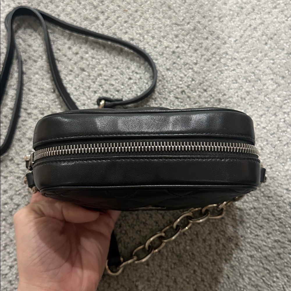 Moncler Black Quilted Crossbody Bag with Chain Strap - Picture 6 of 7